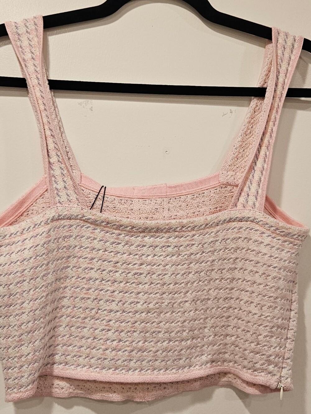 SANDRO Daniella Tweed Cropped Top Rose Pink $220 Paris Size Small NWT - Picture 7 of 16